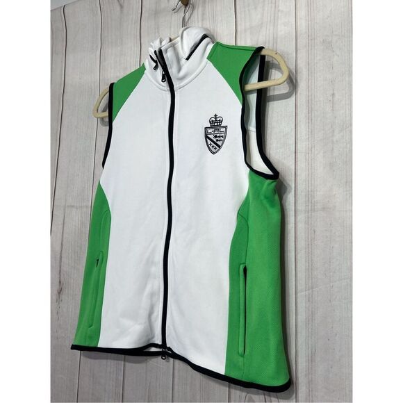 LRL Lauren active vest, green & white, hooded size small. New with tags - Picture 2 of 9